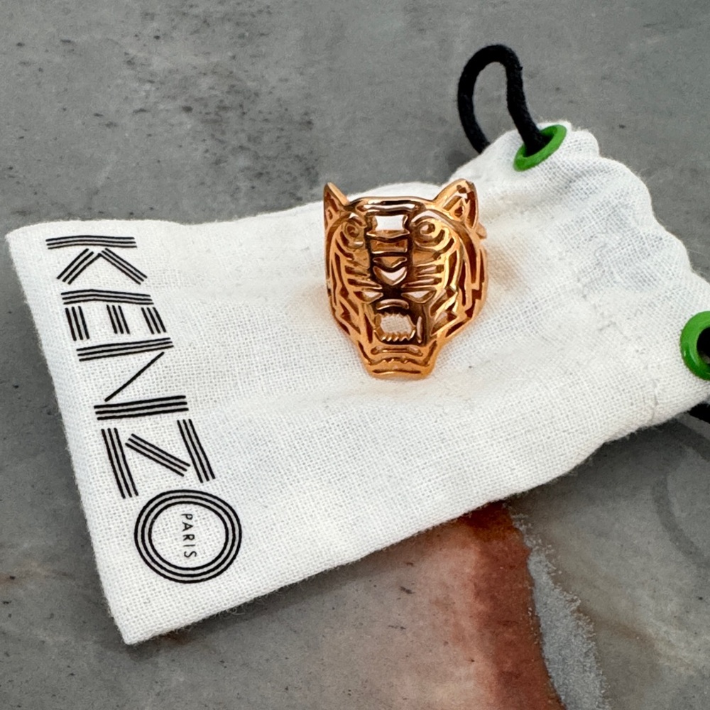 Kenzo rose gold Tiger Head Ring